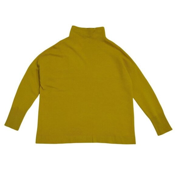 Chelsea & Theodore Yellow Ribbed Turtleneck Sweater S/P Viscose Blend Womens NWT - Picture 4 of 7